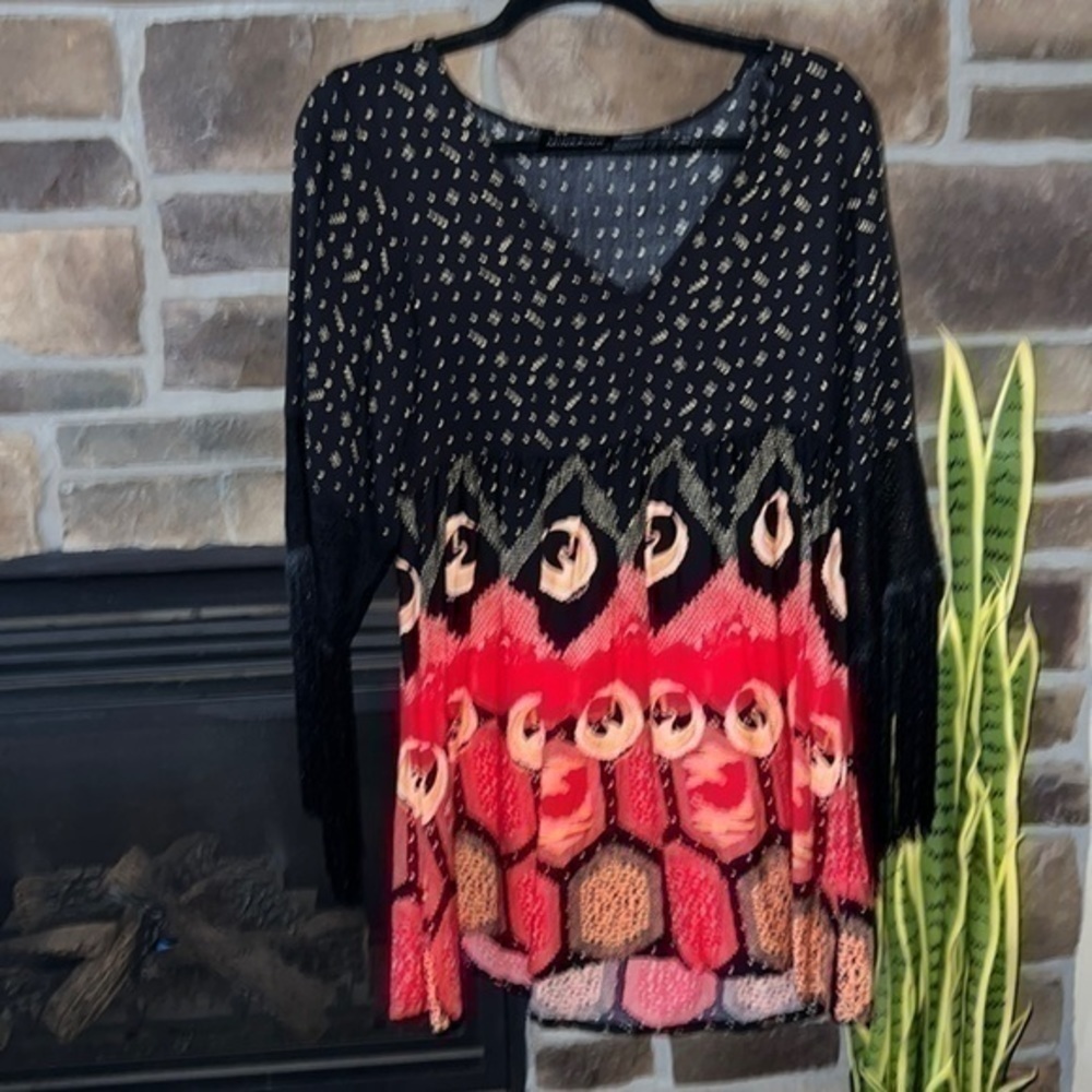 Mink Pink Fringe Sleeve Swim Coverup Size X Small